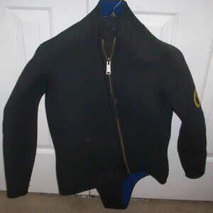 US Divers Aqua-Lung Scuba Wetsuit Top w/ Beaver Tail Size Mens M/L Black/Blue